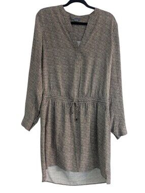 Vince Silk Drawstring Waist Dress